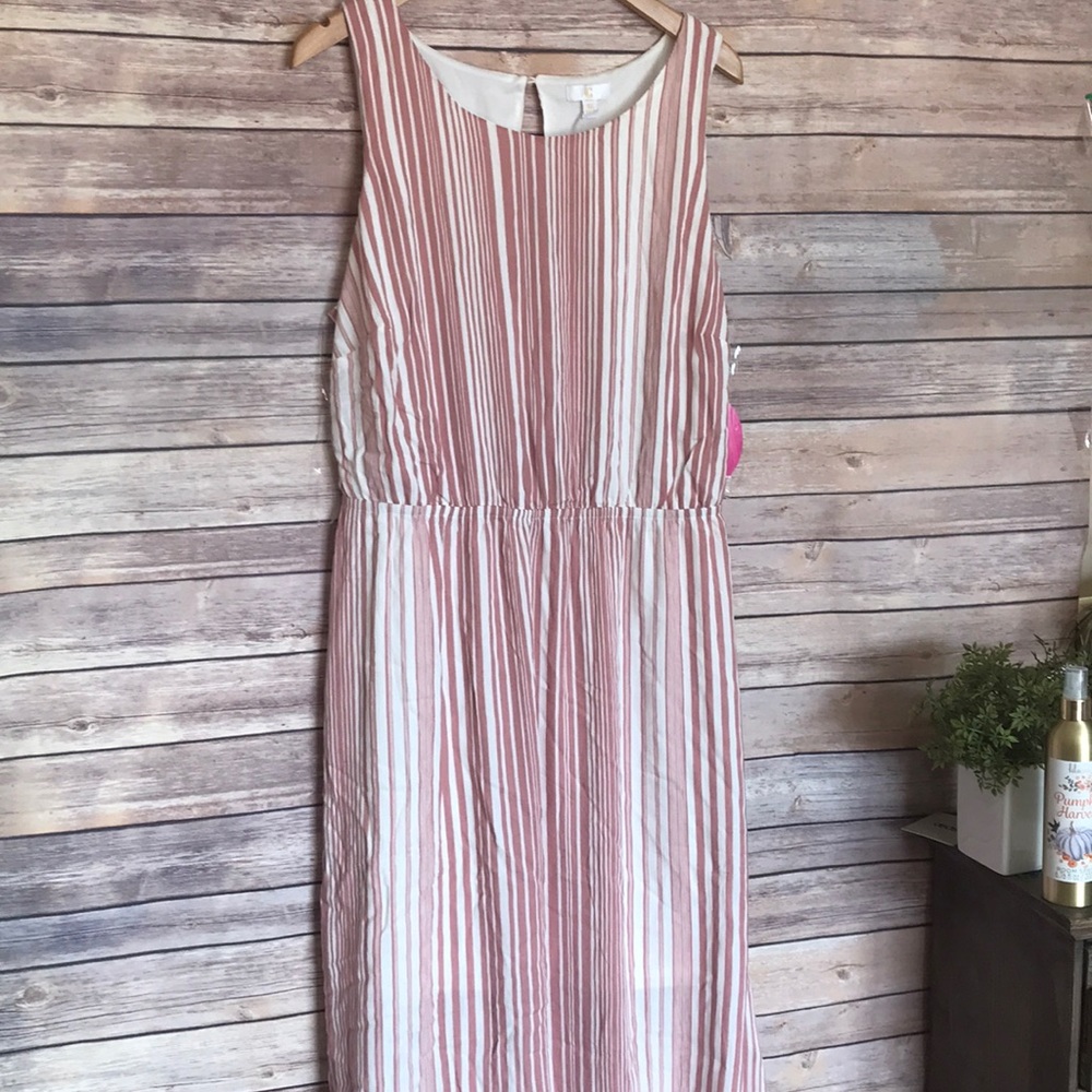 Charming Charlie C long maxi striped dress NWT